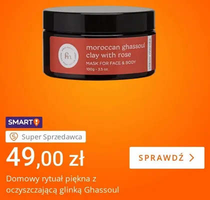 Maska do twarzy i ciała Eliksir Maroka Moroccan Ghassoul Clay with Rose promocja w Allegro