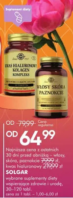 Kwas hialuronowy Kompleks włosy skóra paznokcie wybrane suplementy diety promocja w Super-Pharm