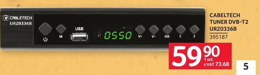Tuner DVB-T2 CABLETECH URZ0336B 955187 promocja w Selgros