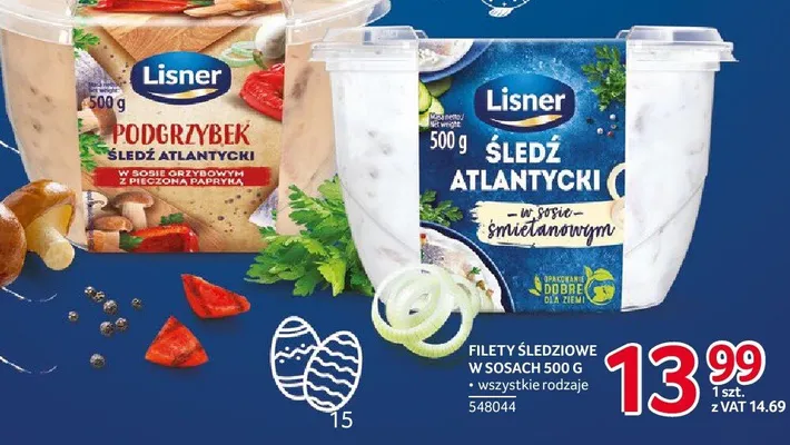 Filety śledziowe w sosach Lisner 500 g promocja w Selgros