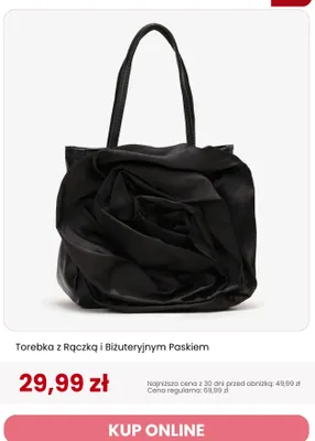 Torebka z rączką i biżuteryjnym paskiem Renee promocja w Renee