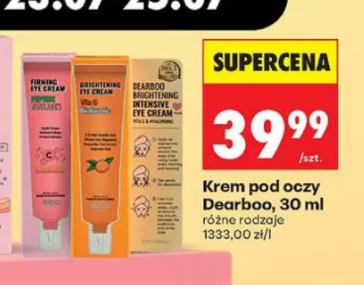 Krem pod oczy rozjaśniający intensywny Dearboo promocja w Biedronka