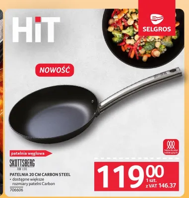 Patelnia Skottsberg Carbon Steel 20 cm promocja w Selgros