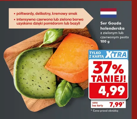 Ser Gouda holenderska z zielonym pesto promocja w Kaufland