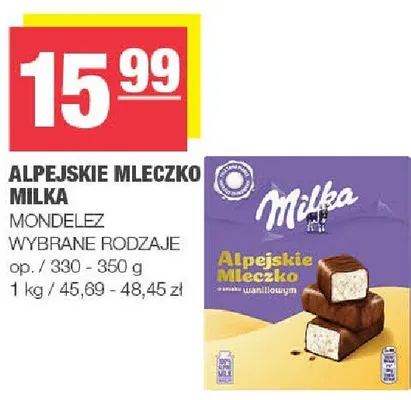 Alpejskie mleczko promocja w SPAR