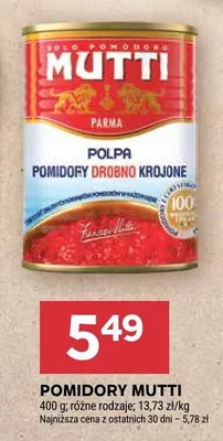 Pomidory drobno krojone Polpa Mutti promocja w Stokrotka