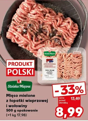 Mięso mielone z łopatki wieprzowej i wołowiny opakowanie promocja w Kaufland