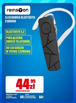 Słuchawka Bluetooth ESB006X Reinston promocja w RTV EURO AGD