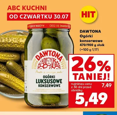Ogórki luksusowe konserwowe Dawtona promocja w Kaufland
