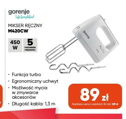 Mikser ręczny M420CW Gorenje promocja w Max Elektro