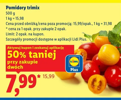 Pomidory trimix promocja w Lidl