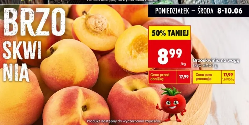 Brzoskwinia promocja w Biedronka