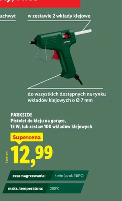 Pistolet do kleju na gorąco, 15 W promocja w Lidl