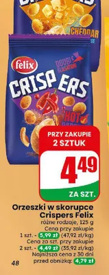 Orzeszki w skorupce Crispers Felix promocja w Dino