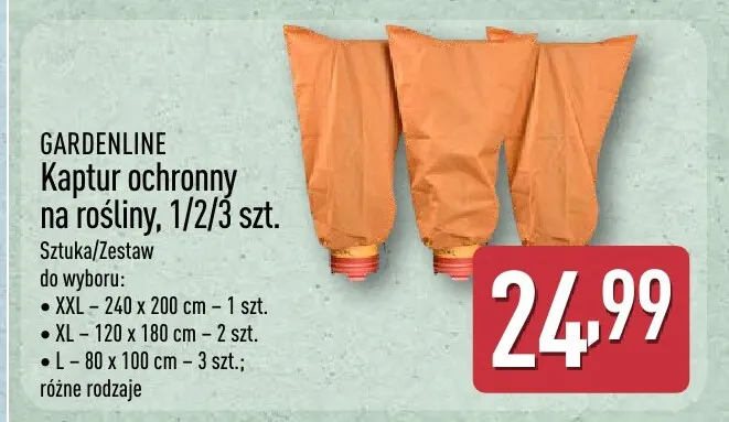 Kaptur ochronny na rośliny L 80x100 cm 3-pak Gardenline promocja w Aldi