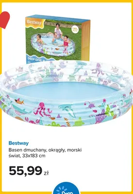 Basen dmuchany Bestway okrągły morski świat 33x183 cm promocja w Smyk