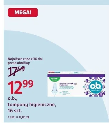 Tampony higieniczne 16 szt. promocja w Rossmann
