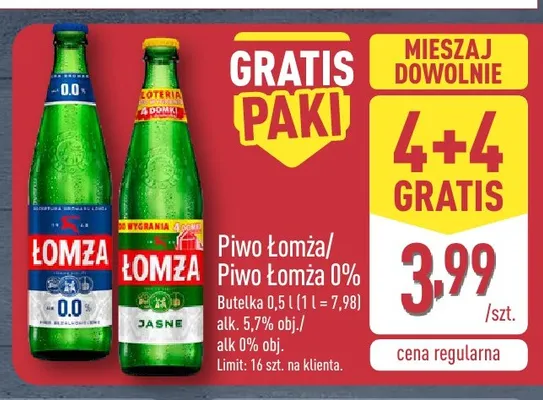 Piwo bezalkoholowe Łomża promocja w Aldi