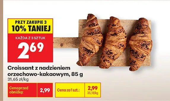 Croissant z nadzieniem orzechowo-kakaowym promocja w Biedronka