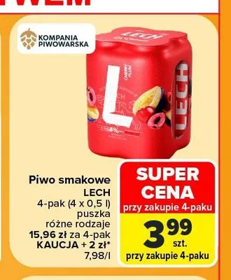 Piwo smakowe Lech promocja w Carrefour Market