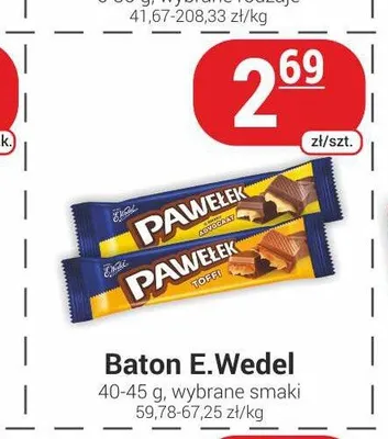 Baton Pawełek E.Wedel Toffi promocja w Delikatesy Sezam