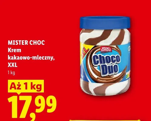 Krem kakaowo-mleczny Mister Choc Choco Duo XXL promocja w Lidl