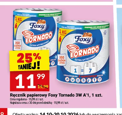 Ręcznik papierowy Foxy Tornado 3W promocja w Twój Market