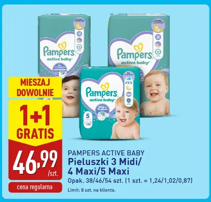 Pieluszki 3 Midi Pampers Active Baby promocja w Aldi