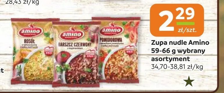 Zupa nudle Amino promocja w Społem Częstochowa