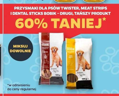 Przysmaki dla psów Meat Strips Bobik promocja w Netto