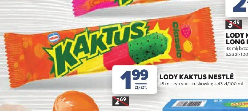 Lody Kaktus Nestlé cytryna-truskawka promocja w Stokrotka