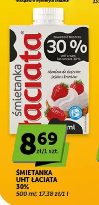 Śmietanka UHT Łaciata 30% promocja w Euro Sklep