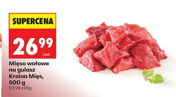 Mięso wołowe na gulasz promocja w Biedronka