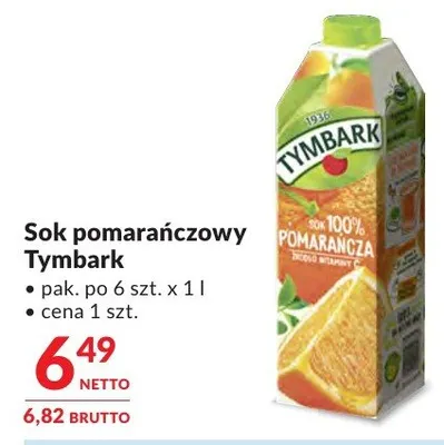 Sok pomarańczowy Tymbark promocja w Makro