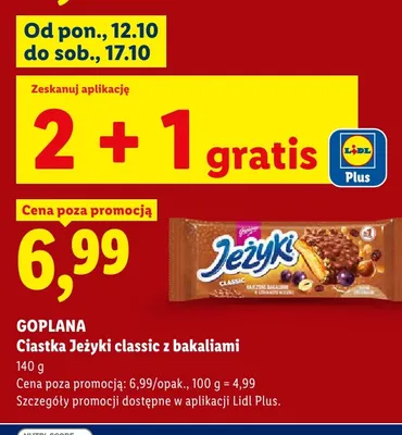 Ciastka Jeżyki classic z bakaliami Goplana promocja w Lidl