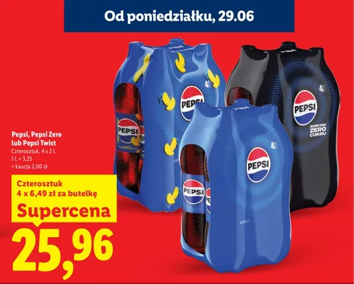 Napój cola Pepsi Twist 4-pak promocja w Lidl