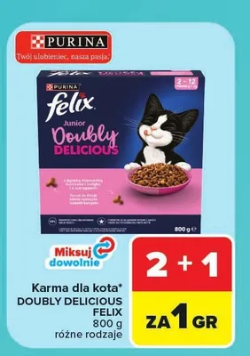 Karma dla kota Purina Felix Doubly Delicious promocja w Carrefour Market