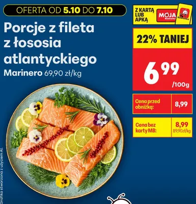 Porcje z fileta z łososia atlantyckiego Marinero promocja w Biedronka