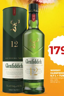 Whisky Glenfiddich 12 YO + tuba promocja w Duży Ben