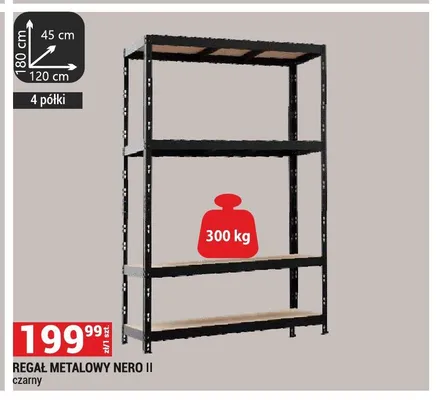 Regał metalowy Nero II czarny promocja w Merkury Market