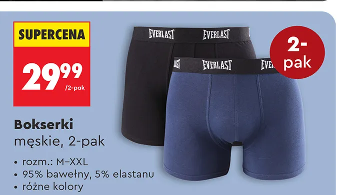 Bokserki męskie Everlast 2-pak promocja w Biedronka