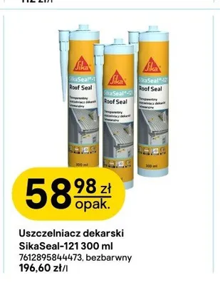 Uszczelniacz dekarski Sika SikaSeal-121 300ml bezbarwny promocja w Castorama