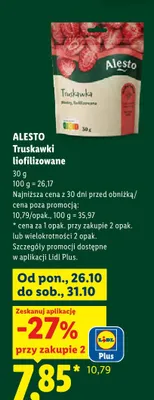 Truskawki liofilizowane Alesto promocja w Lidl