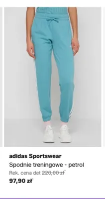 Spodnie treningowe adidas Sportswear petrol promocja w Lounge by Zalando