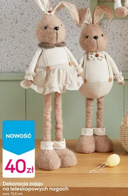 Dekoracja zając na teleskopowych nogach promocja w Pepco