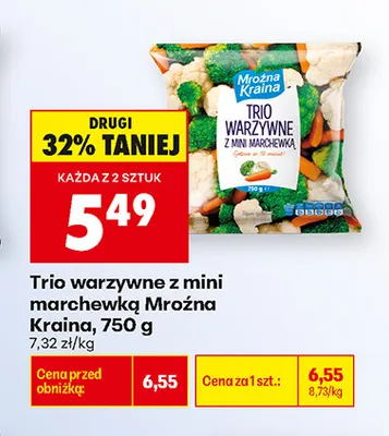 Trio warzywne z mini marchewką Mroźna Kraina promocja w Biedronka