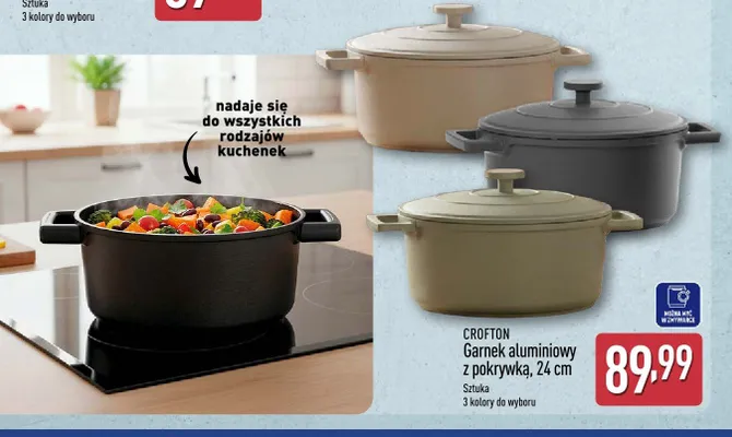 Garnek aluminiowy z pokrywką śr. 20 cm promocja w Aldi