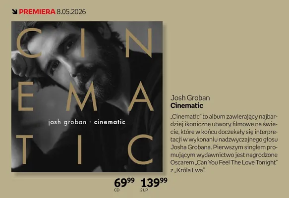 Płyta CD Josh Groban Cinematic promocja w Empik