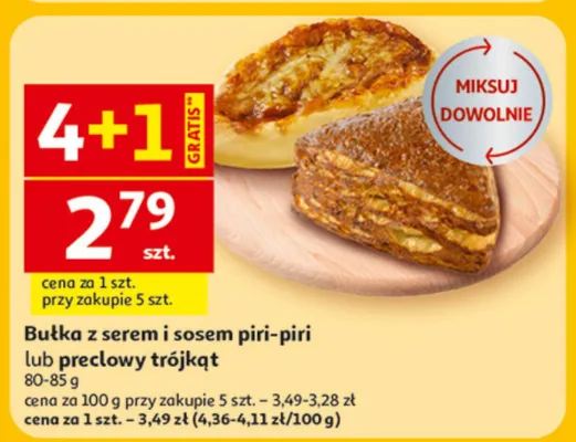 Bułka z serem i sosem piri-piri lub precłowy trójkąt promocja w Auchan