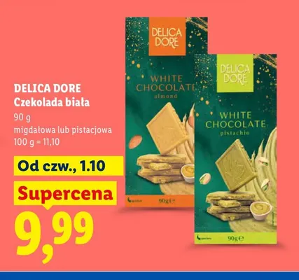 Czekolada biała migdałowa Delica Dore promocja w Lidl